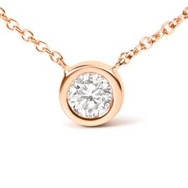 Haus of Brilliance 10kt. Rose Gold 1/3ctw. Diamond Round Pendant