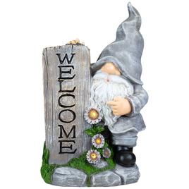 Northlight Seasonal LED Solar Gnome Welcome Garden Statue