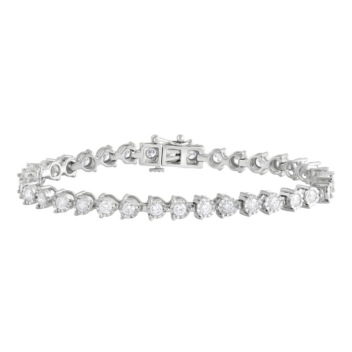 Nova Star(R) White Gold 3 1/4ctw. Lab Grown Diamond Tennis Bracelet