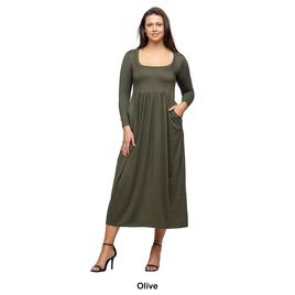 Womens 24/7 Comfort Apparel Empire Waist Pocket Maxi Dress