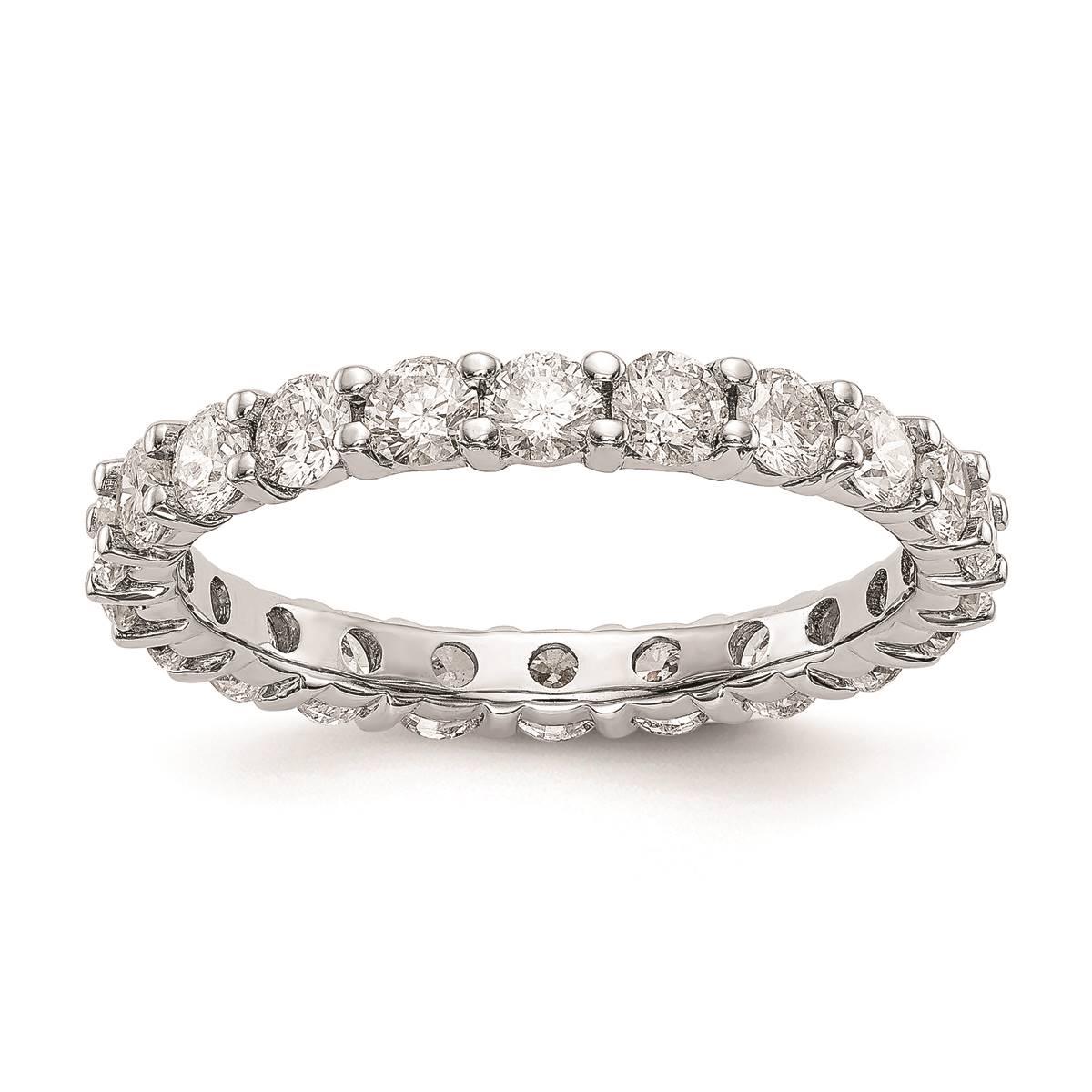 Pure Fire 14kt. White Gold Lab Grown Diamond Prong Eternity Band