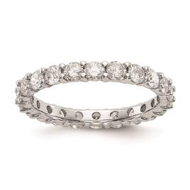 Pure Fire 14kt. White Gold Lab Grown Diamond Prong Eternity Band