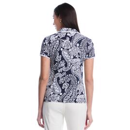 Womens Rafaella® Short Sleeve Contrast Trim Paisley Polo