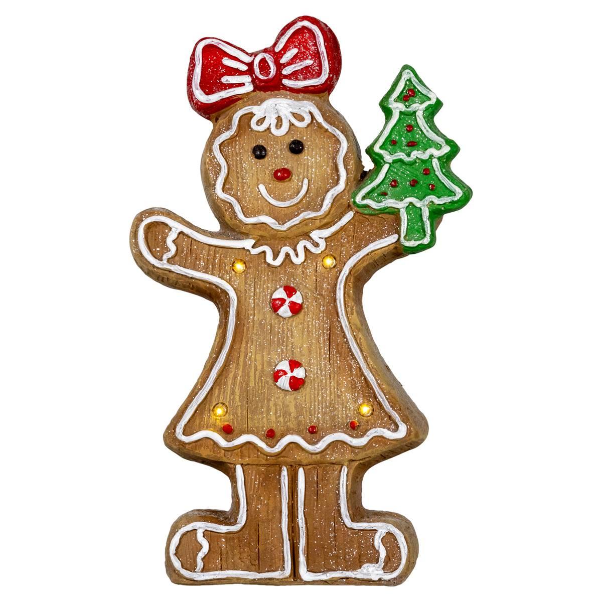 Northlight Seasonal 15.2in. LED Gingerbread Girl Christmas Figure