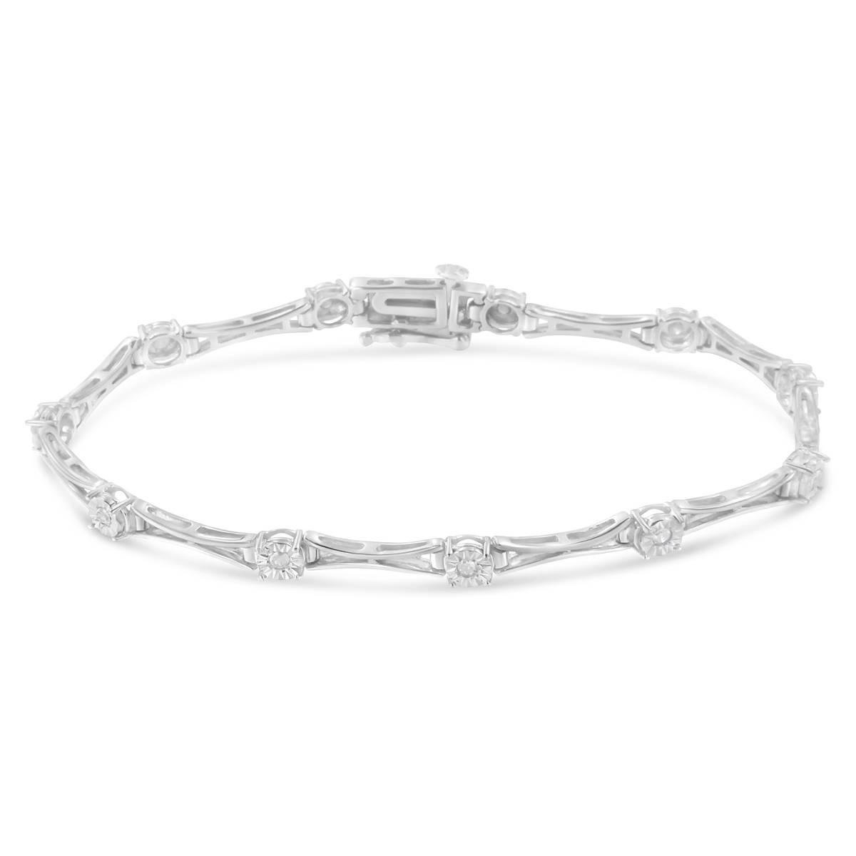 Diamond Classics™ Silver 1/4ctw. Rose Cut Diamond Tennis Bracelet