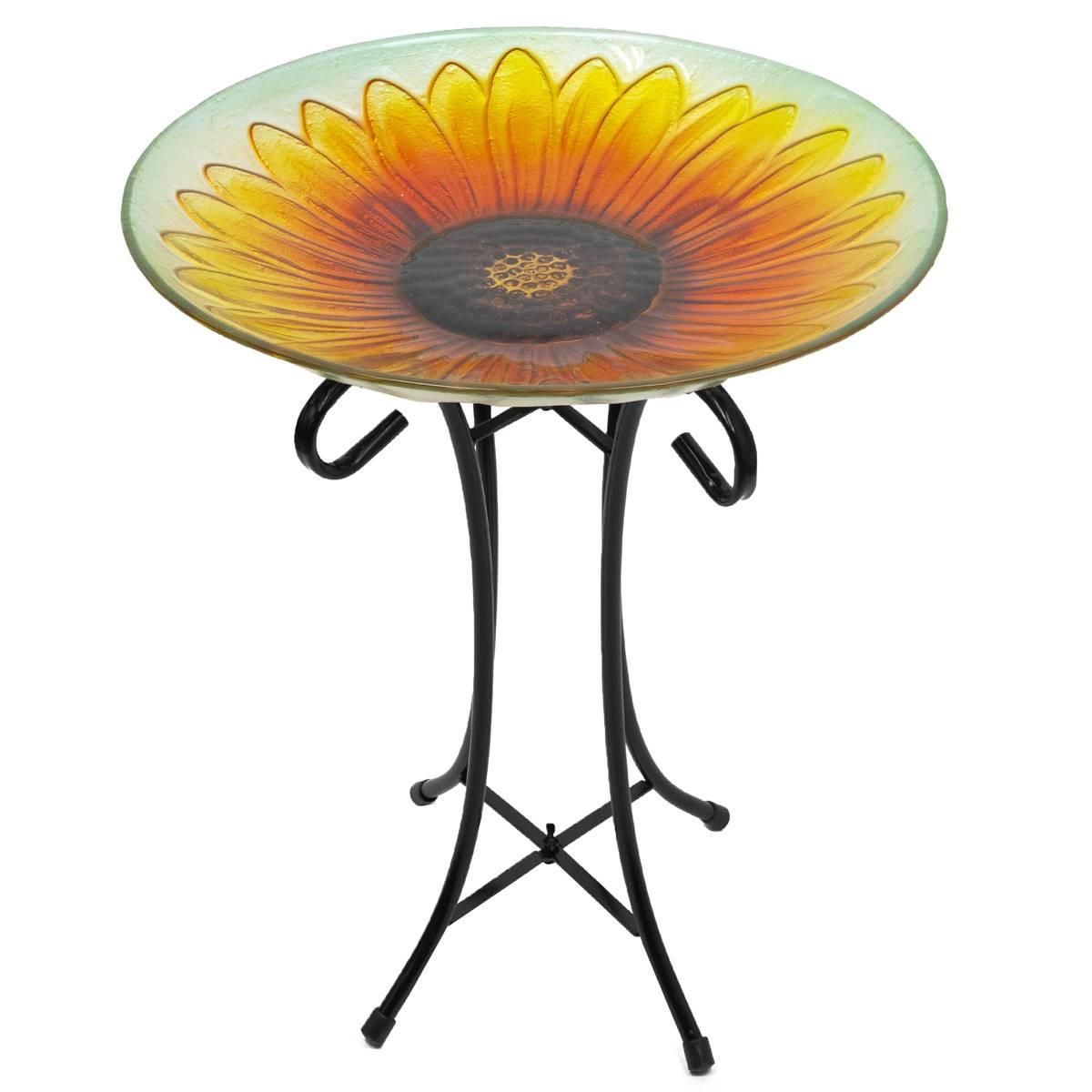 Northlight Seasonal 20.5in. Sunflower Bird Bath w/Stand