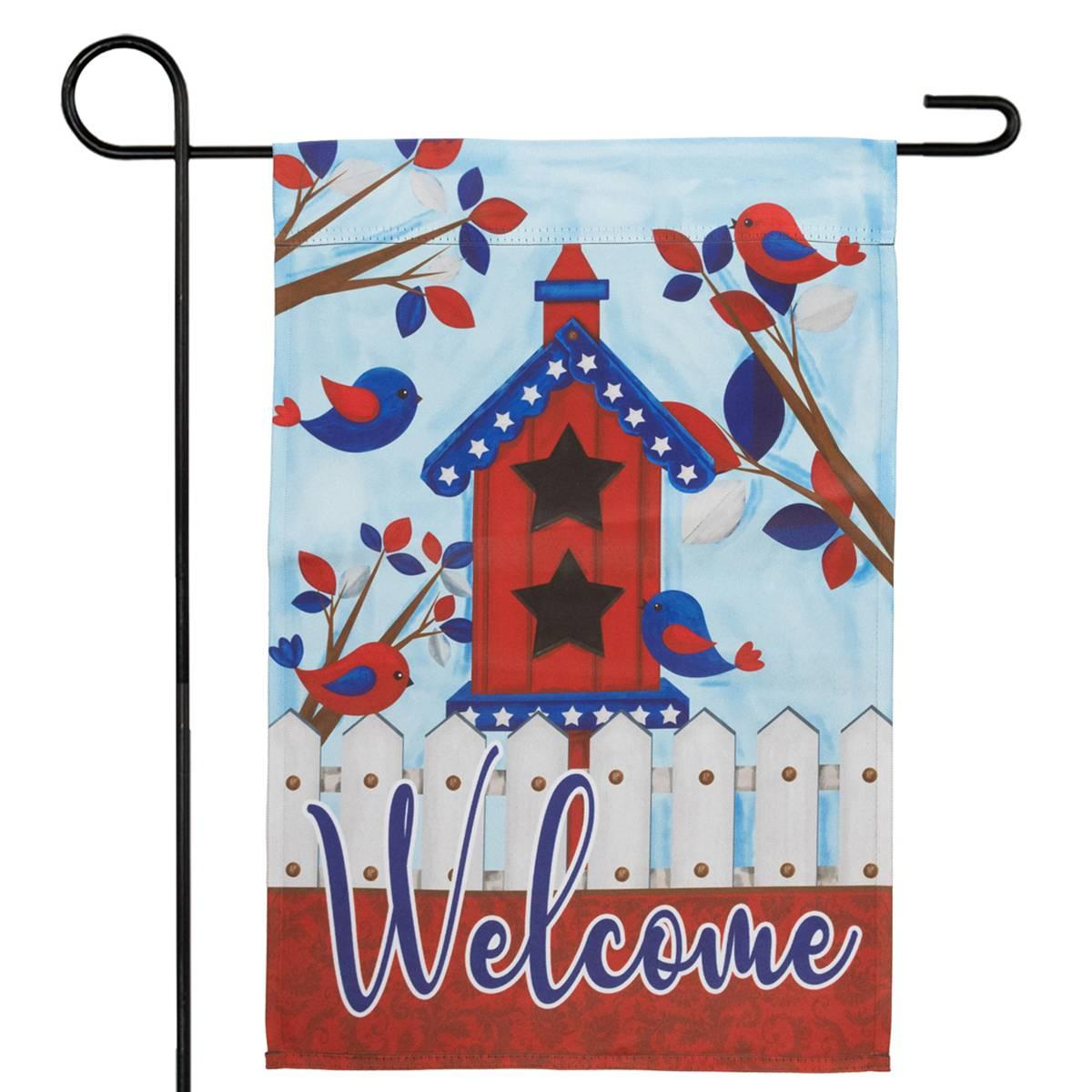 Northlight Seasonal Patriotic Birds "Welcome" Garden Flag