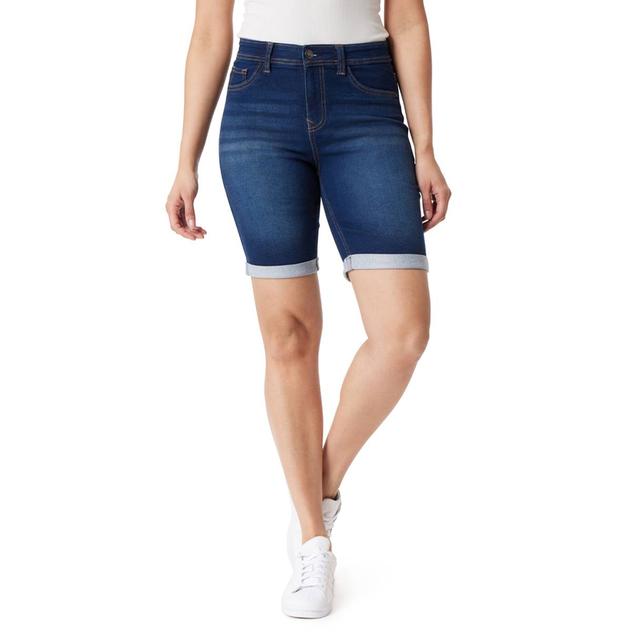 Womens Angels Forever Young Roll Hem Bermuda Denim Shorts