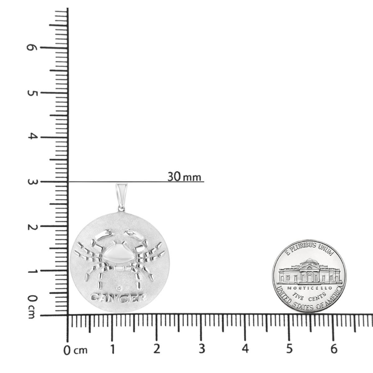 Haus of Brilliance Sterling Silver Diamond Cancer Zodiac Pendant