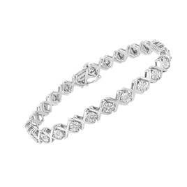 Haus of Brilliance Sterling Silver 1/4ctw. X-Link Bracelet