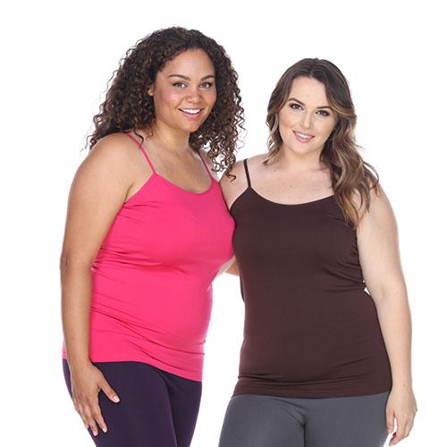 Plus Size White Mark 2pc. Solid Camisoles