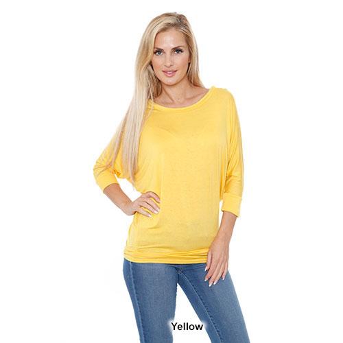 Womens White Mark Banded Dolman Center Marled Top