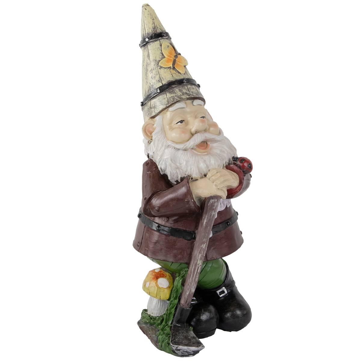 Northlight Seasonal Gnome w/ Butterfly & Ladybug Garden Statue