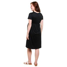 Womens Due Time Short Sleeve Ditsy Floral Maternity Dress - Black