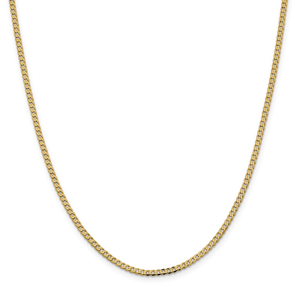 Mens Gold Classics™ 2.3mm. 14k Gold Beveled Curb Chain Bracelet