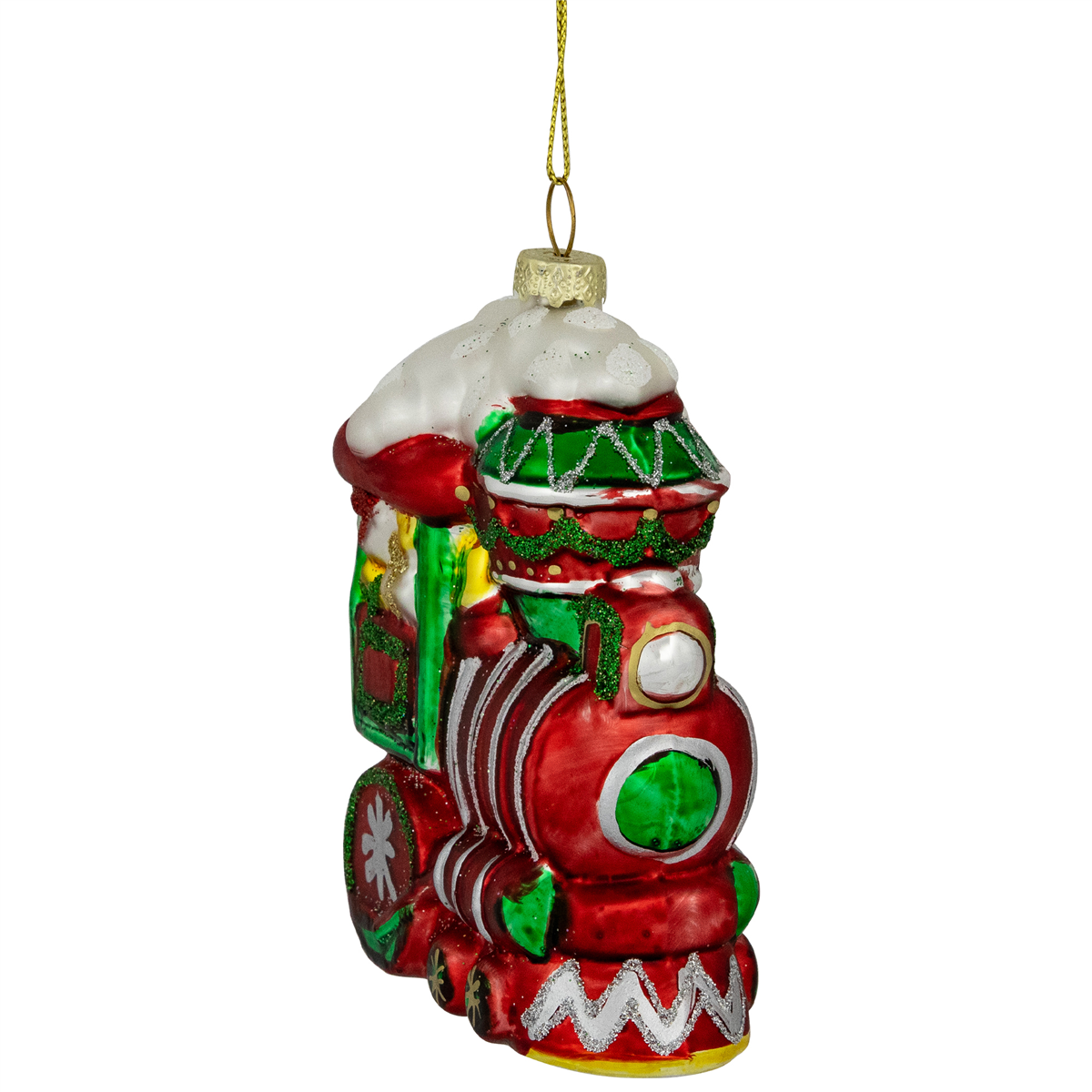 Northlight Glittered Train Christmas Glass Hanging Ornament
