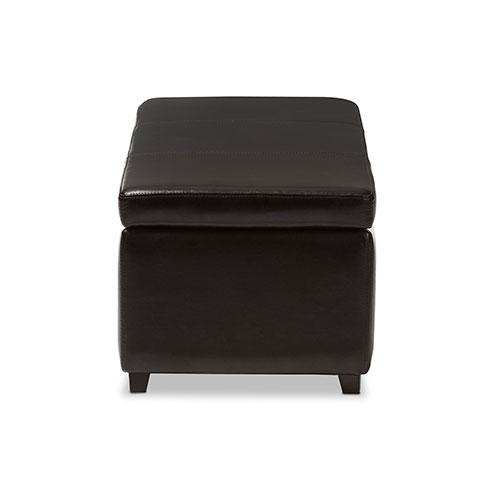 Baxton Studio Full Leather Storage Bench Ottoman