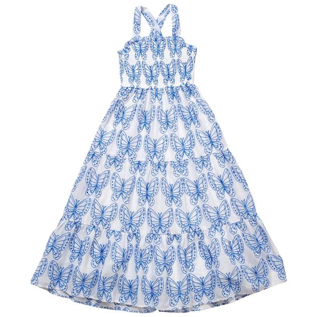 Girls (7-16) Rare Editions Sleeveless Cross Back Butterfly Dress