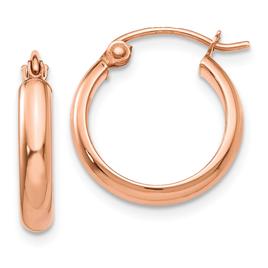 Gold Classics(tm) 14kt. Glossy Rose Gold 15mm Hoop Earrings