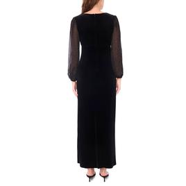 Womens MSK Long Sleeve Velvet Surplice Side Slit Maxi Dress