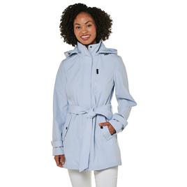 Petite Nautica Bonded Rain Jacket with Belt