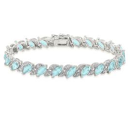 Platinum Plated Diamond Accent S Marquise Bracelet