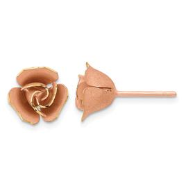 Gold Classics(tm) 14k Rose Gold Rose Stud Earrings