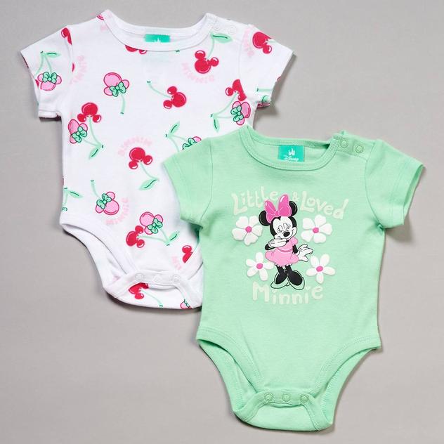 Baby Girl (NB-9M) Disney 2pk. Little & Loved Minnie Bodysuits