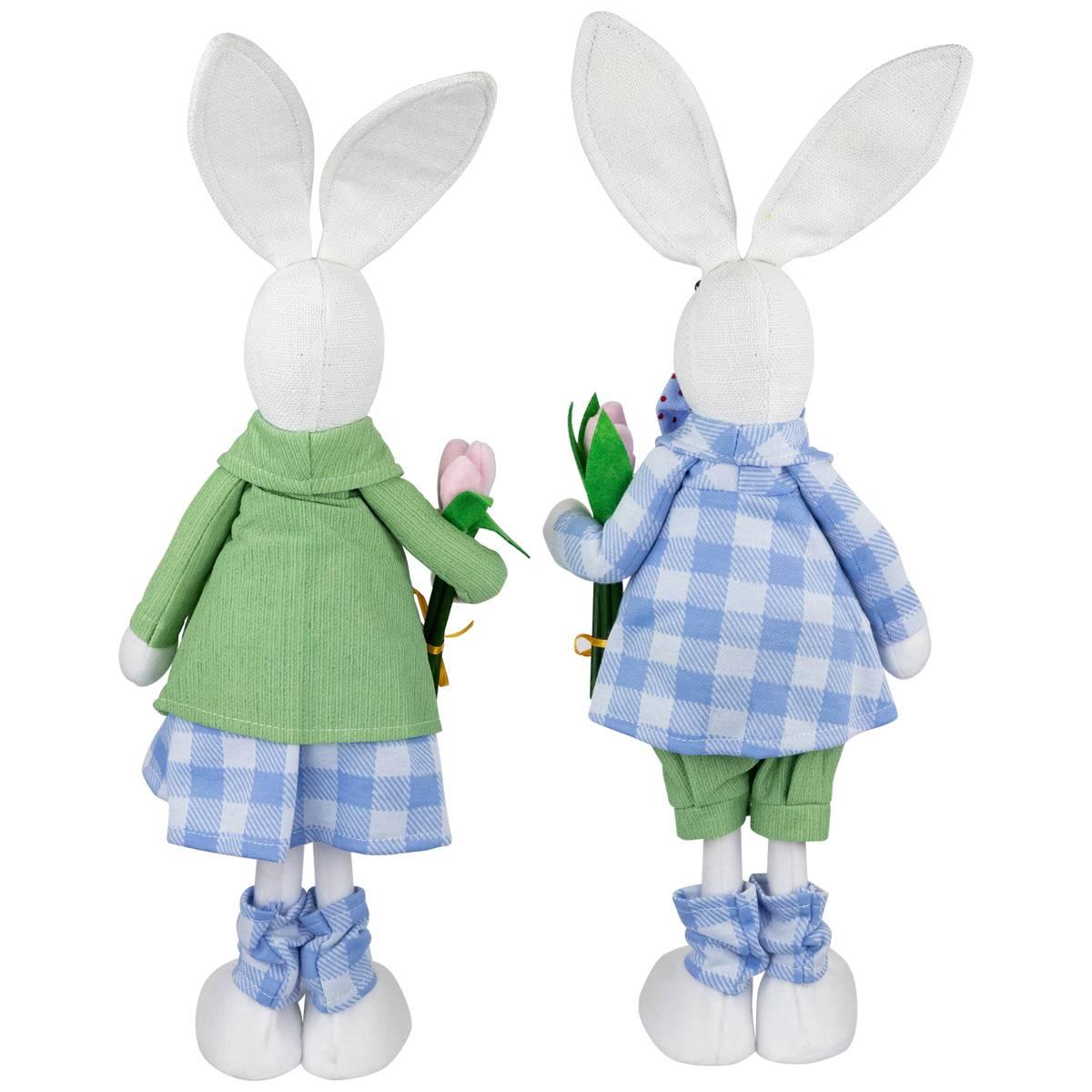 Northlight Seasonal Bunny Couple Easter Figurines - Set of 2