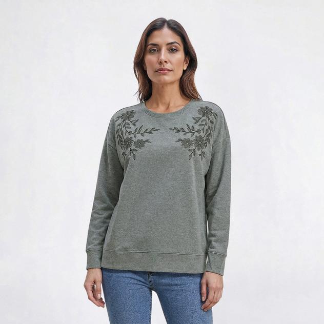 Womens Bare Your Soul by Sweet Soul Floral Tonal Sweatshirt
