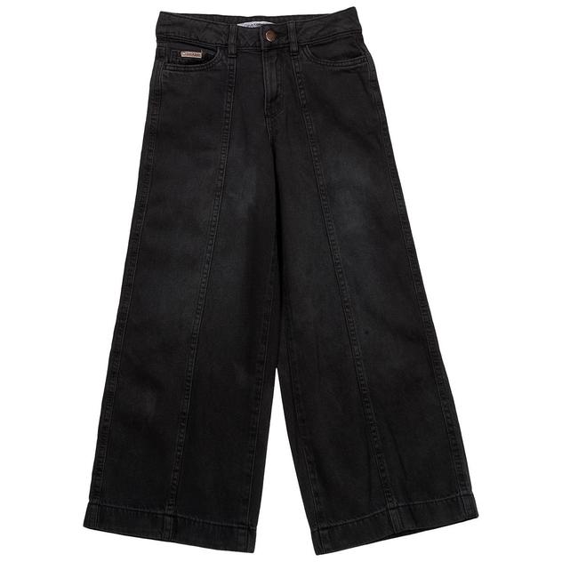 Girls (7-16) Calvin Klein Mid Rise Front Seam Wide Leg Jeans