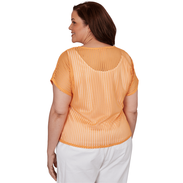 Plus Size Hearts of Palm Fun in the Sun Textured Knit Blouse