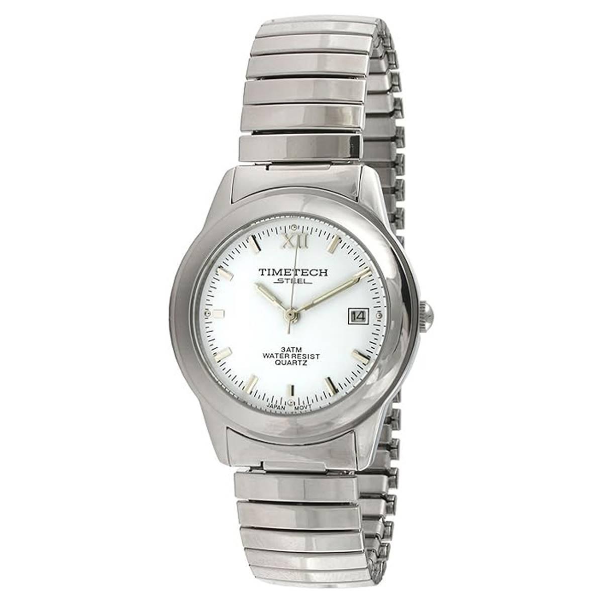 Mens TIMETECH Round White Dial Expansion Watch - 3604M