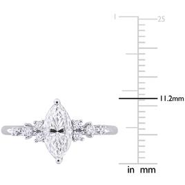 Sterling Silver 1 1/8ctw. White Moissanite Engagement Ring