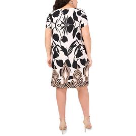 Petite MSK Short Sleeve Geometric Leaf Shift Dress