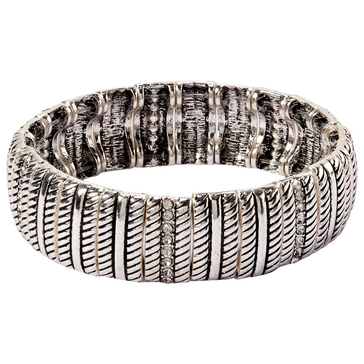 Design Collection Silver-Tone Stretch Bracelet