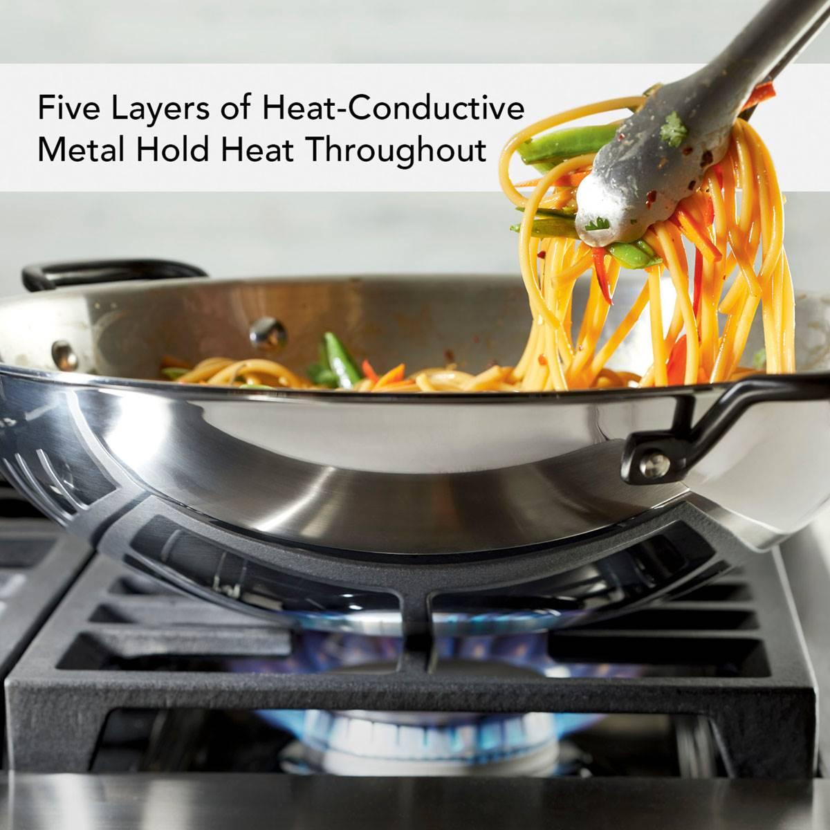 KitchenAid® 15in. 5-Ply Clad Stainless Steel Wok