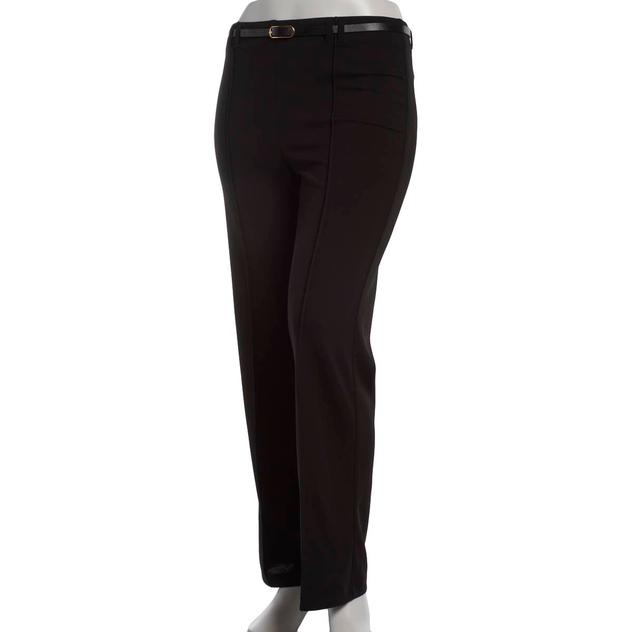Womens Soho Apparel Pull On Wide Leg Belt Crepe Dress Pants