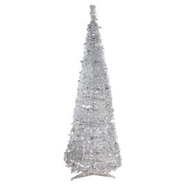 Northlight 6ft. Silver Tinsel Pop-Up Artificial Christmas Tree