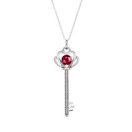 Gemstone Classics(tm) Garnet Key Pendant Necklace