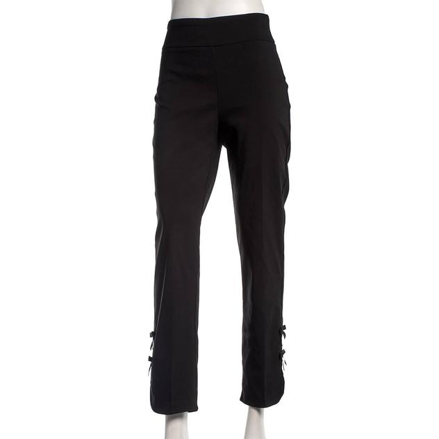 Plus Size Zac & Rachel Pull On Millennium Ankle Pants w/ Bow