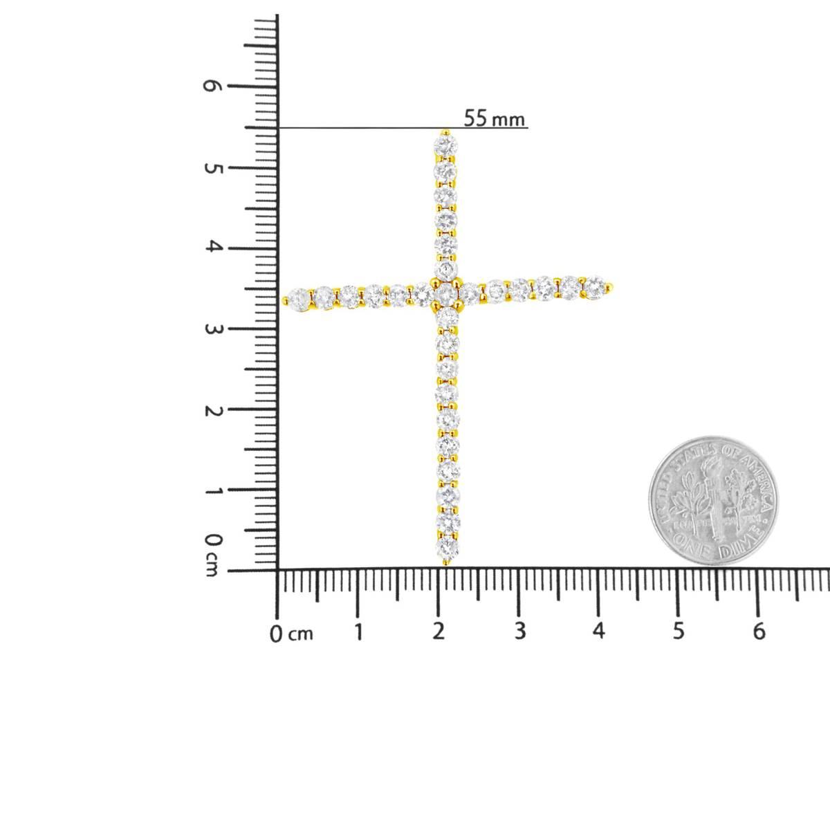 Haus of Brilliance 10kt. Gold Plated 3.0ct. Diamond Cross Pendant
