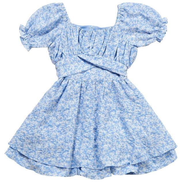 Girls (7-16) Rare Editions Puff Sleeve Floral Romper