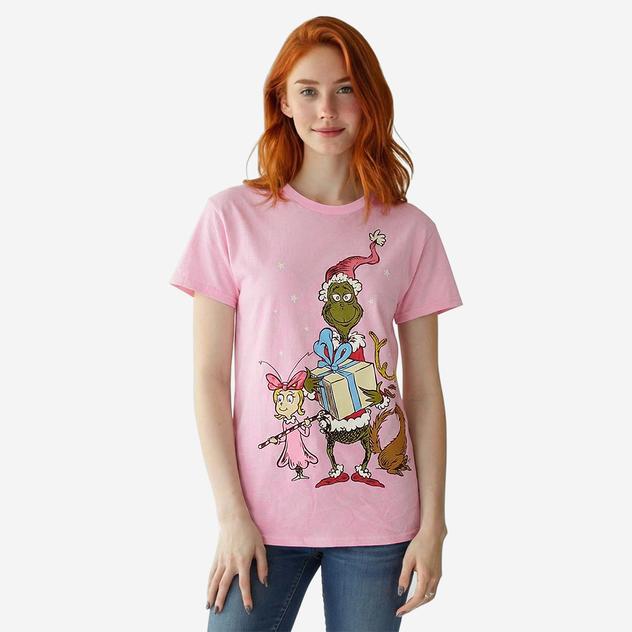 Juniors Hybrid Promotions Grinch Group Boyfriend Tee