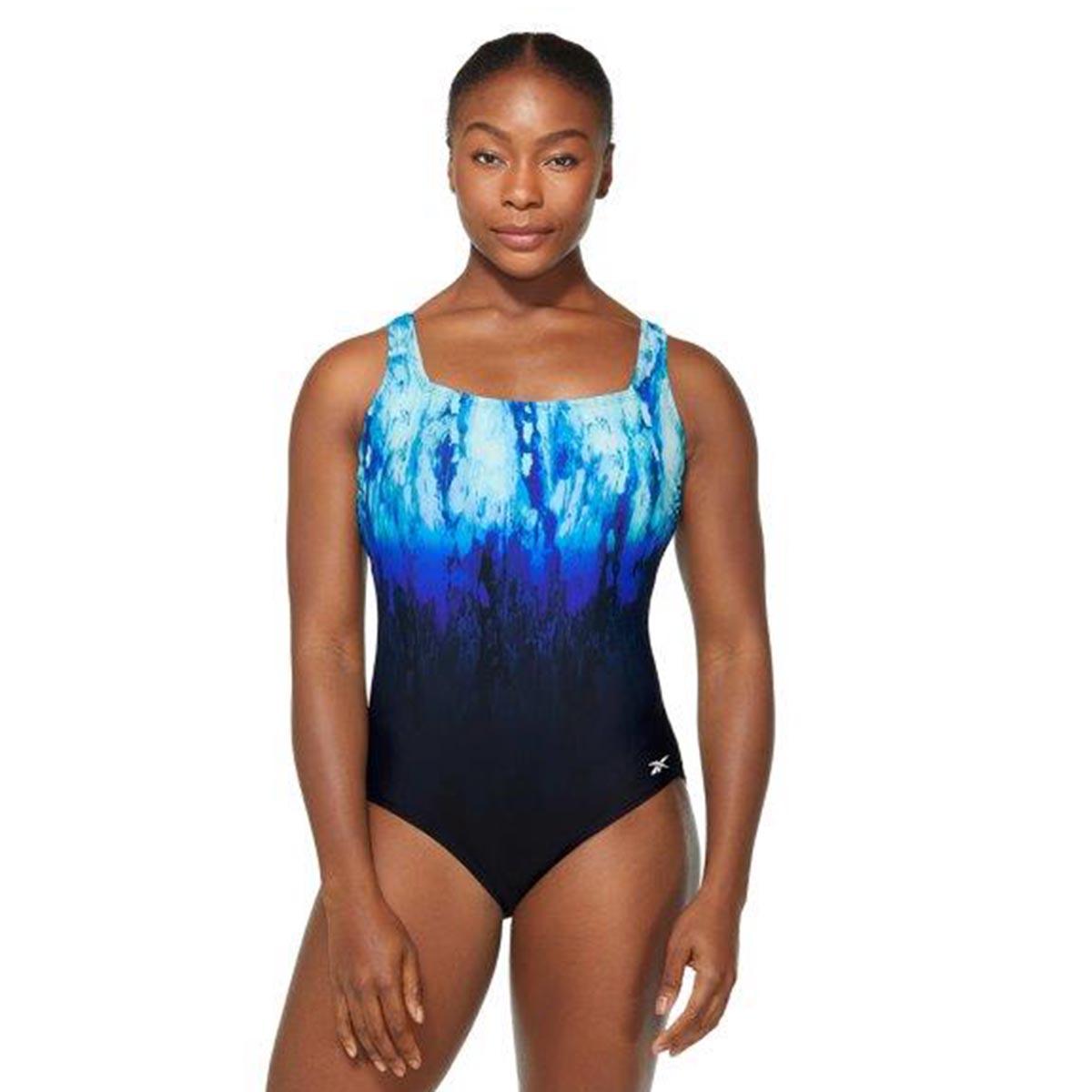 Womens Reebok Tide Pool Ocean One Piece Swimsuit