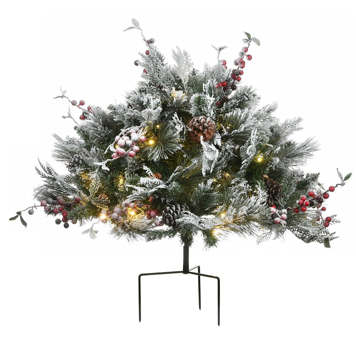 National Tree Pre-Lit 22ft. Snowy Bedford Pine Urn Filler