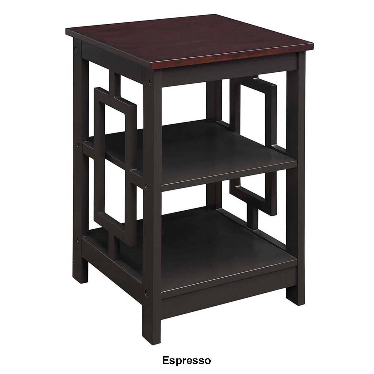 Convenience Concepts Town Square End Table w/ Shelves