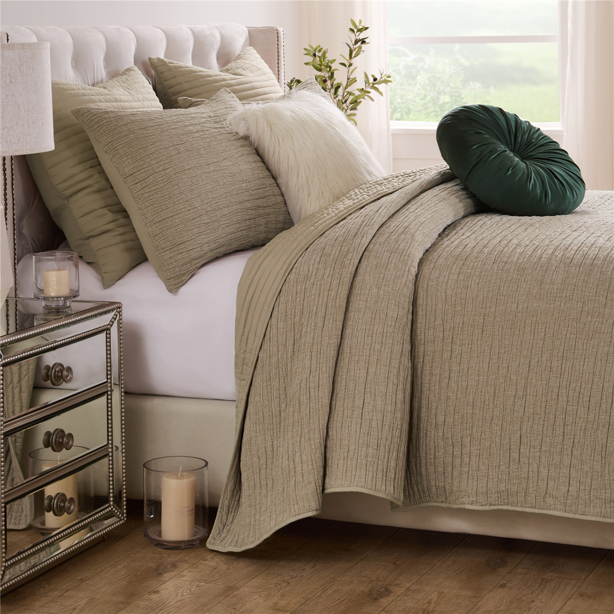 Greenland Home Fashions(tm) Velvet Crush Textured Quilt Set