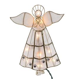 Kurt Adler 10-Light Capiz Angel Treetop w/ Trumpet