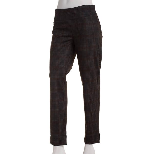 Petite Zac & Rachel Pull-On Plaid Compression Pants